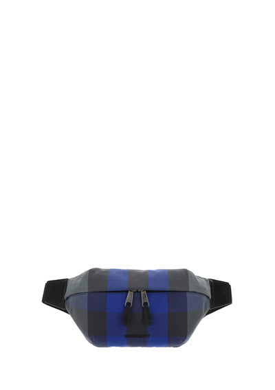 Check Cotton Sonny Bum Bag - Oceanic Blue