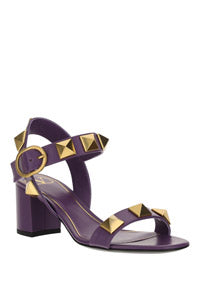 Roman Stud Calfskin Sandal 60MM - Purple