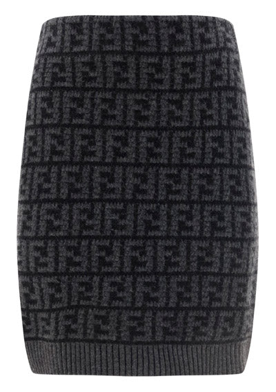 Crocheted Cashmere Skirt - Black