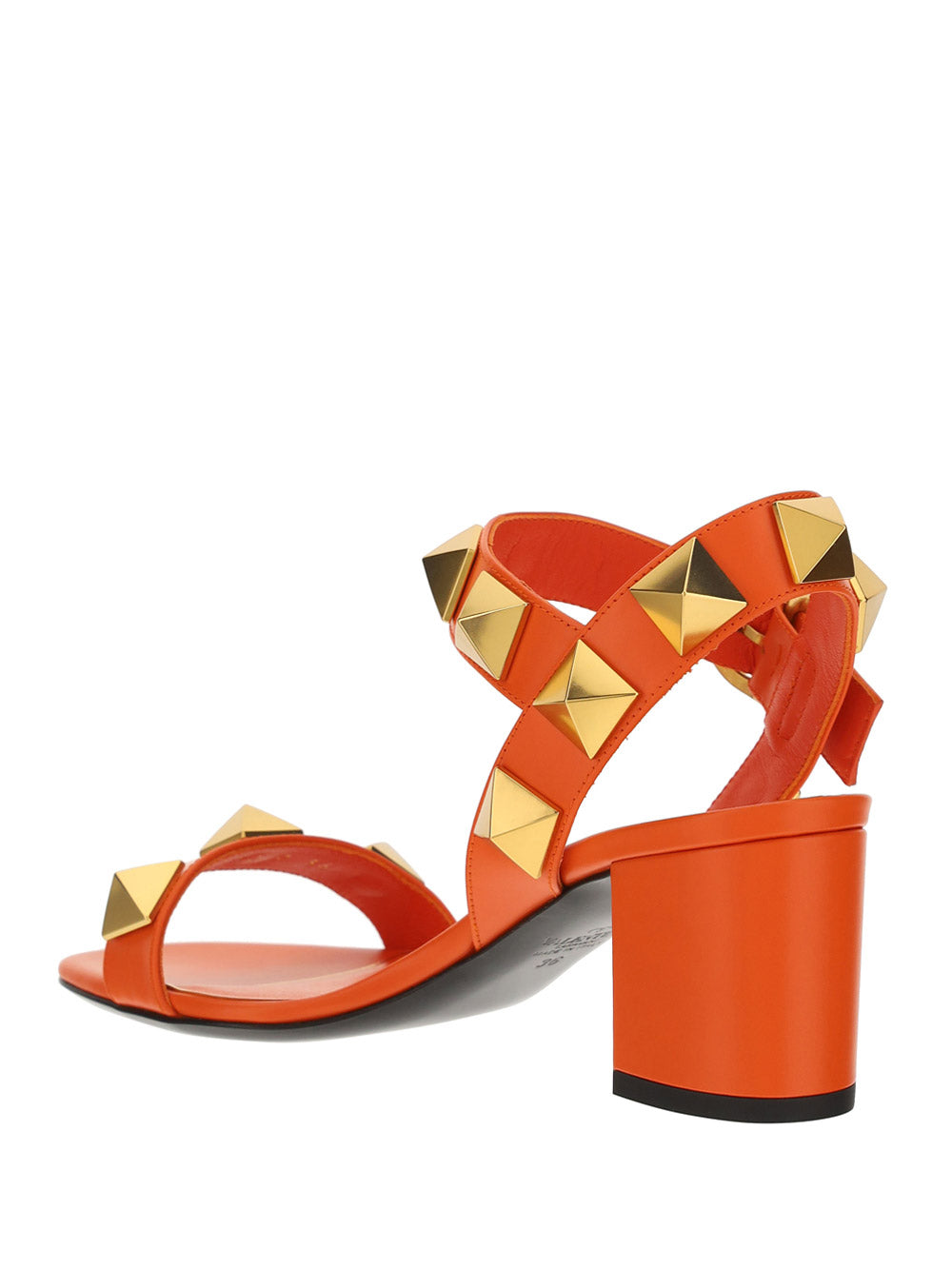 Roman Stud Calfskin Sandal 60MM - Orange