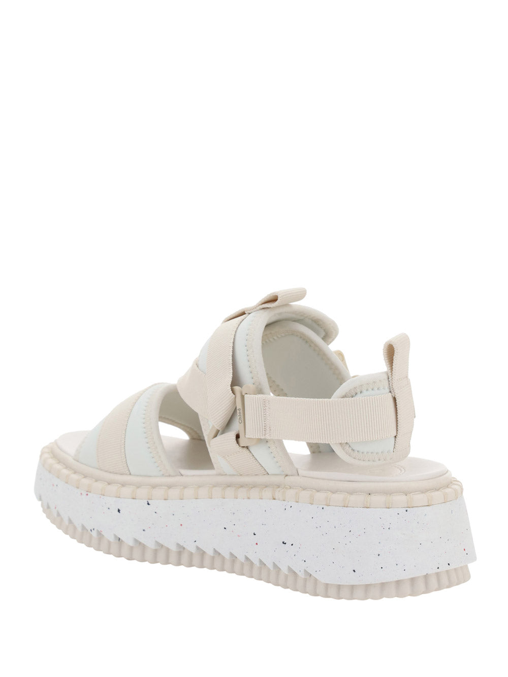 Lilli Sporty Flat Sandal In Recycled Textile - White