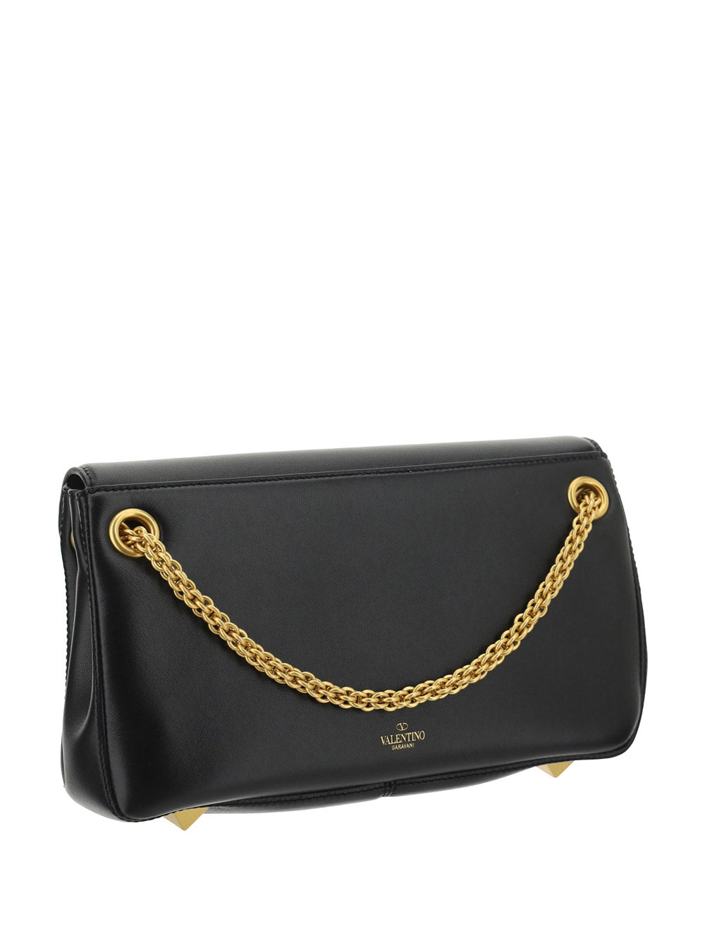 Stud Sign Nappa Shoulder Bag - Black