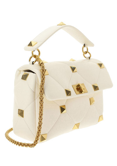 Large Roman Stud The Shoulder Bag - Ivory