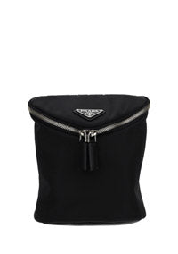 Re-Nylon and Leather Shoulder Bag - Black