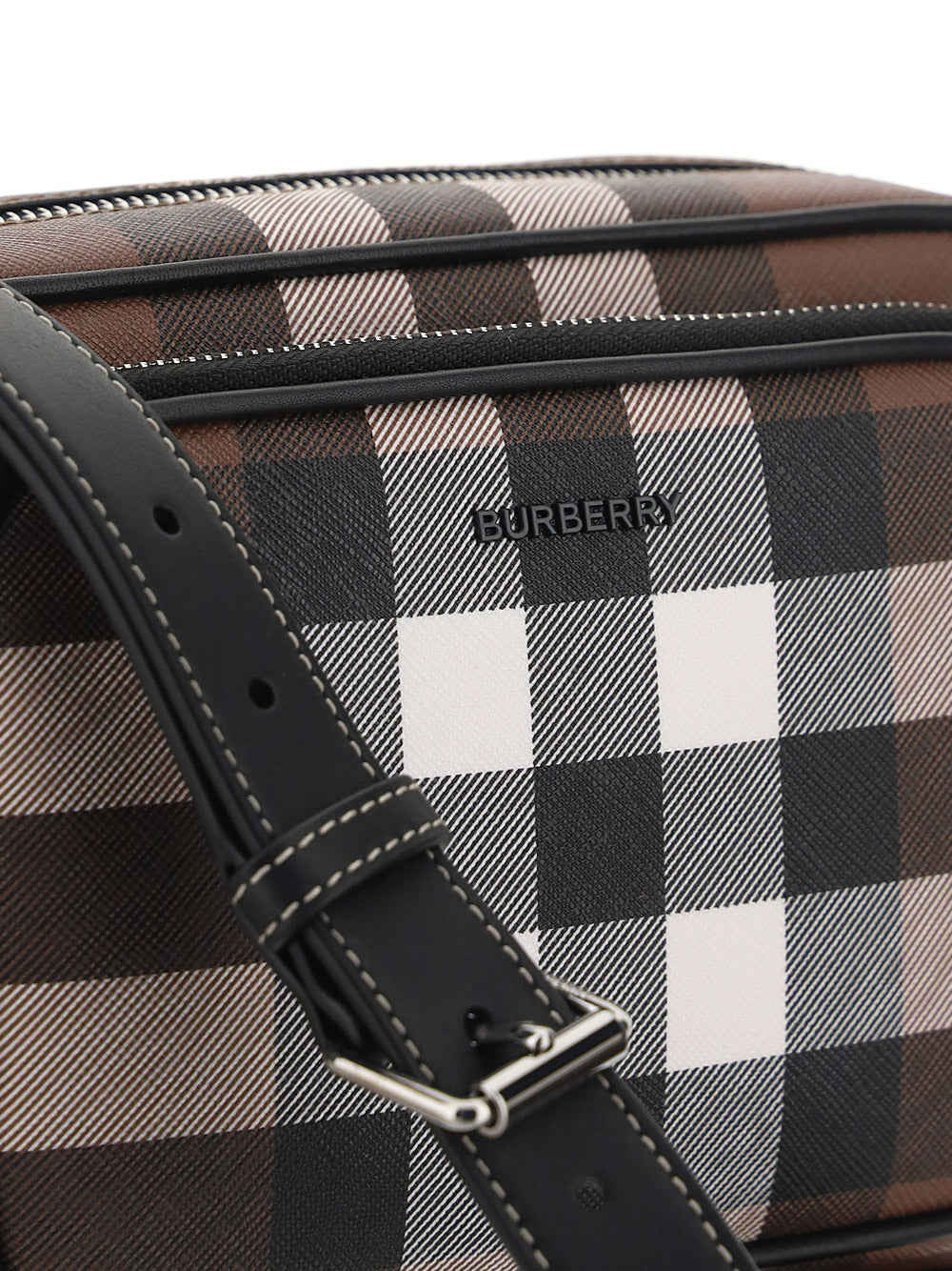 Bio-Based Check Crossbody Bag - Dark Birch Brown
