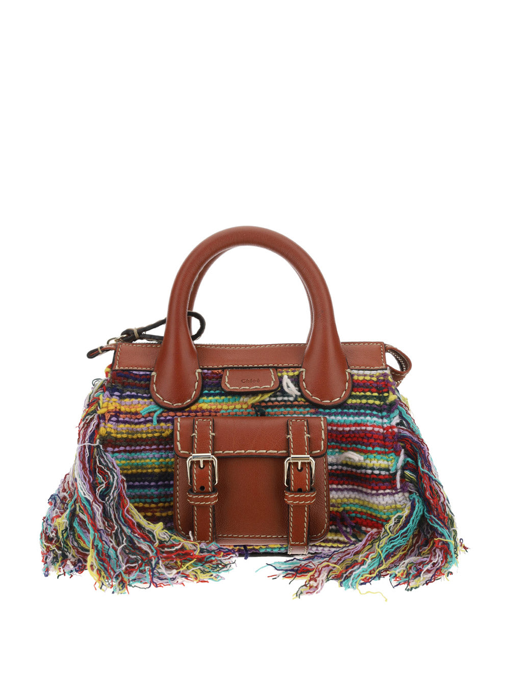 Edith Mini Bag in Recycled Cashmere Knit & Buffalo Leather - Multicolor