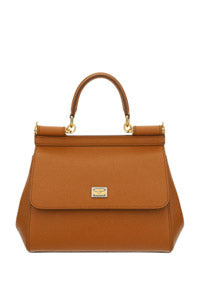 Small Sicily Bag In Dauphine Calfskin - Brown