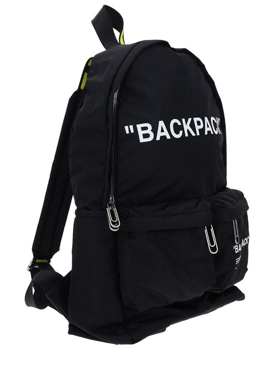 Quote Nylon Backpack - Black/White