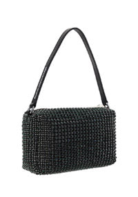 Heiress Medium Pouch Bag in Rhinestone Mesh