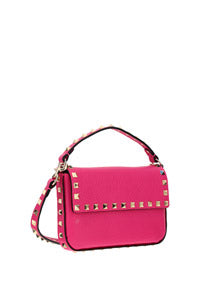 Rockstud Grainy Calfskin Pouch - Pink PP