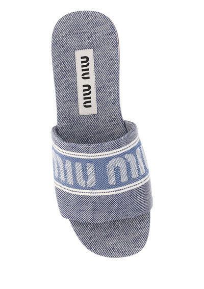 Logo-Jacquard Denim Sandals