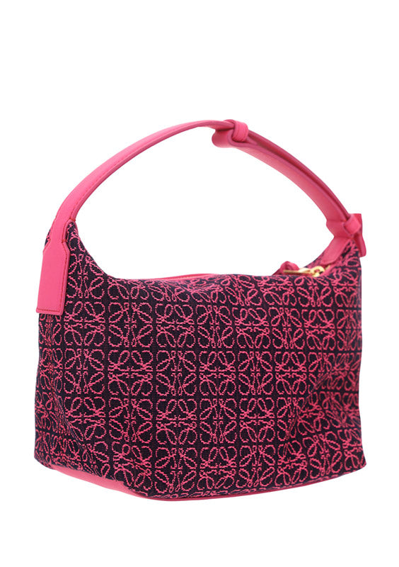 Small Cubi bag in Anagram Jacquard and Calfskin - Pink