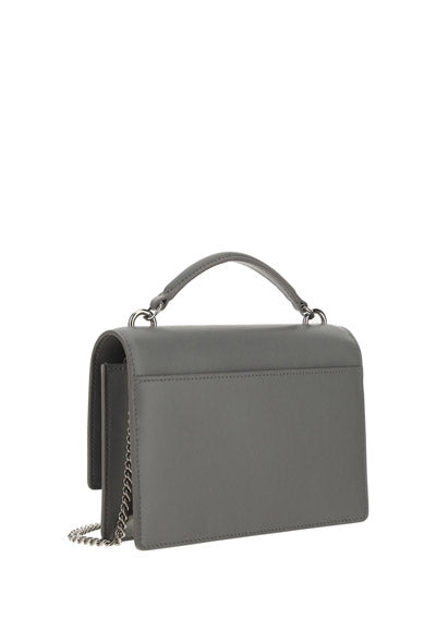 Sunset Chain Wallet Bag in Smooth Leather - Grey