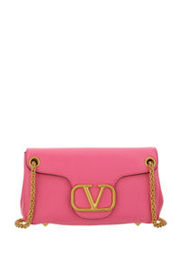 Stud Sign Nappa Shoulder Bag - Pink