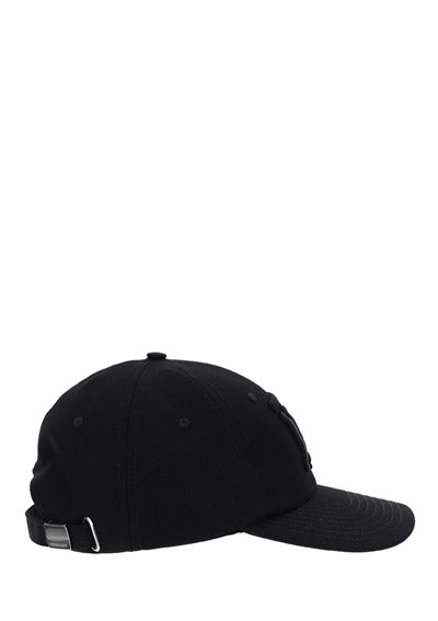 Monogram Motif Cotton Gabardine Baseball Cap - Black