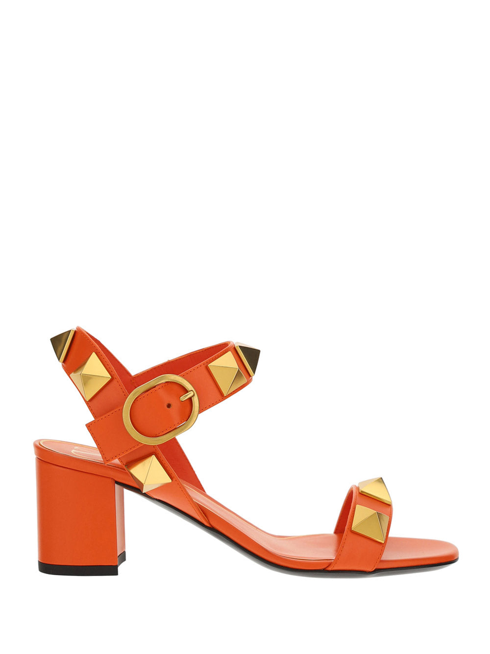 Roman Stud Calfskin Sandal 60MM - Orange
