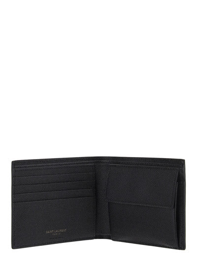 Monogram East/West Wallet With Coin Purse In Grain de Poudre Embossed Leather - Black