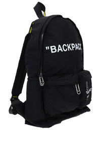 Quote Nylon Backpack - Black/White