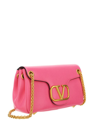 Stud Sign Nappa Shoulder Bag - Pink
