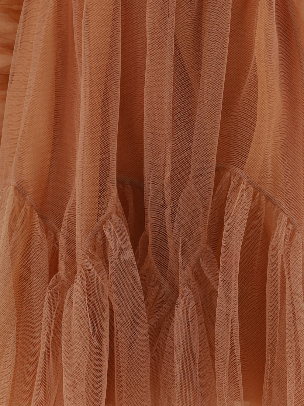 Tulle Ruched Mini Dress - Lipstick