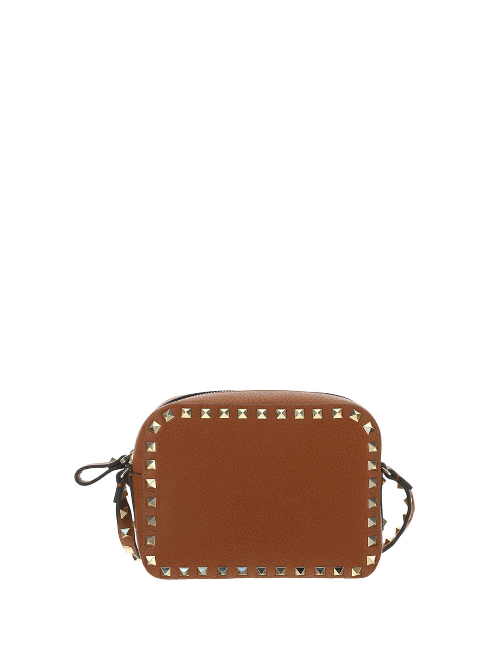Small Rockstud Calfskin Crossbody Bad - Tan.