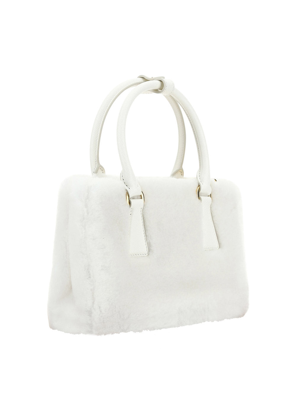 Prada Galleria Shearling Mini-bag - White