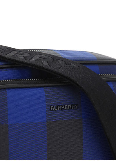 Check Cotton Crossbody Bag - Oceanic Blue
