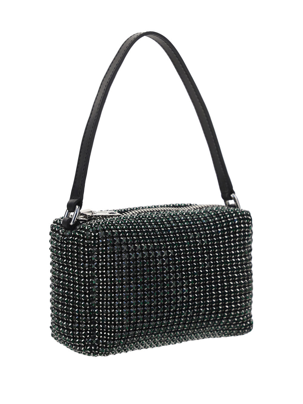 Heiress Medium Pouch Bag in Rhinestone Mesh