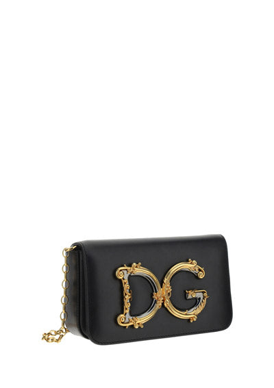 DG Girls Clutch In Calfskin - Black