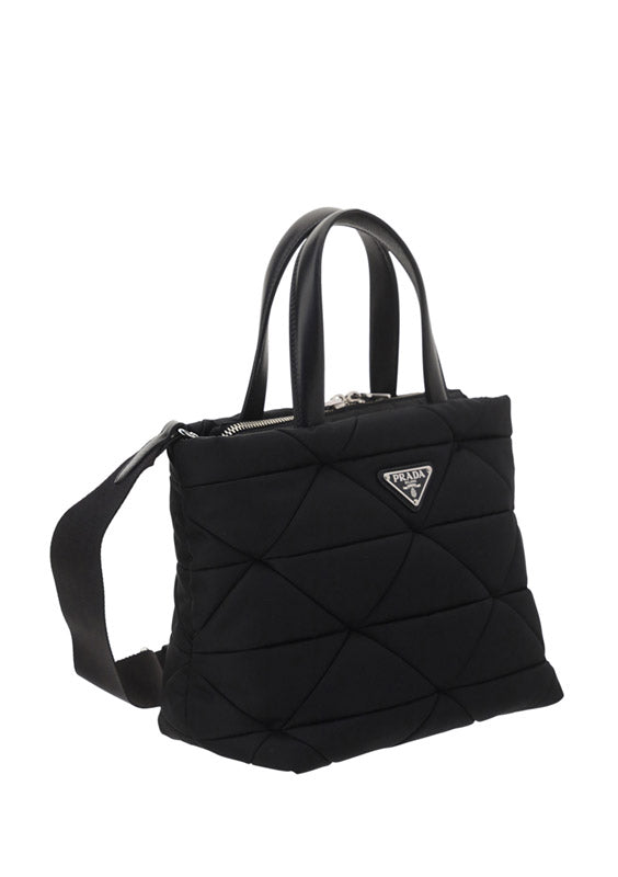Re-Nylon Padded Tote Bag - Black