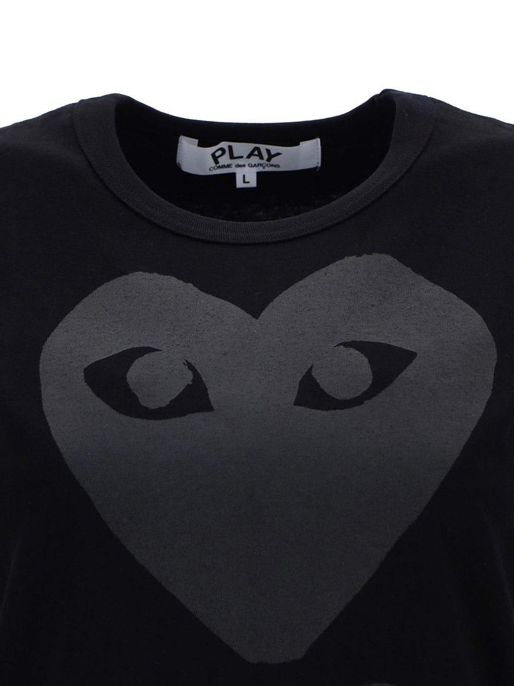 Tonal Heart Print T-shirt - Black.