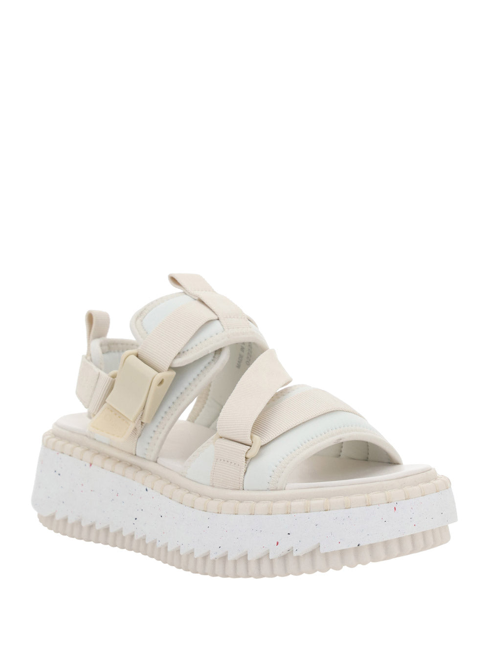 Lilli Sporty Flat Sandal In Recycled Textile - White