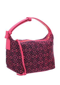 Small Cubi bag in Anagram Jacquard and Calfskin - Pink
