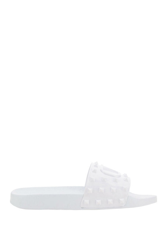 Rubber Summer Vlogo Signature Slide Sandal - White