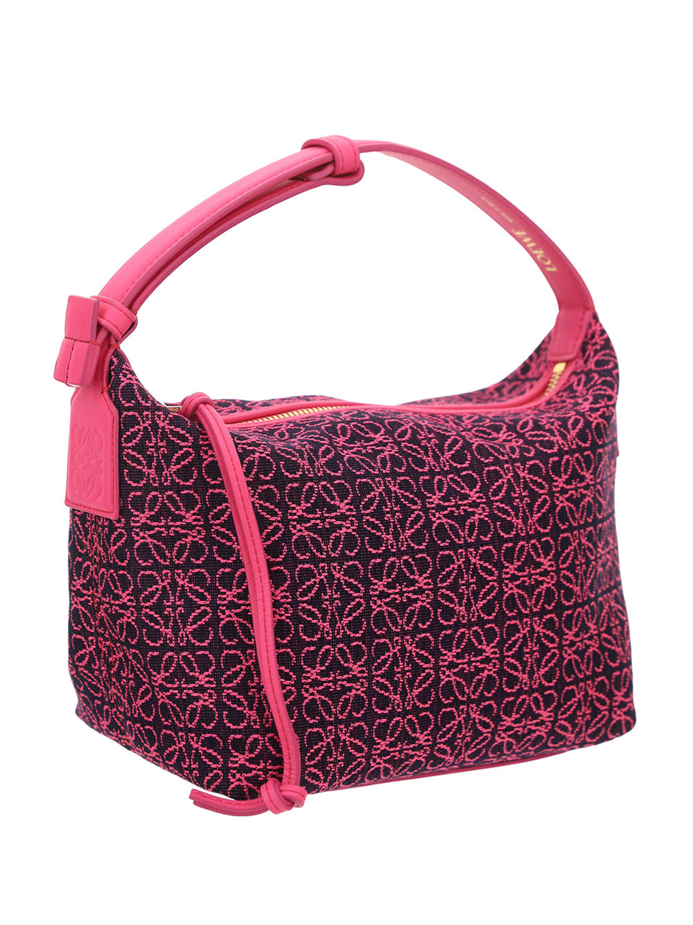 Small Cubi bag in Anagram Jacquard and Calfskin - Pink