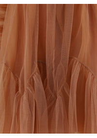 Tulle Ruched Mini Dress - Lipstick
