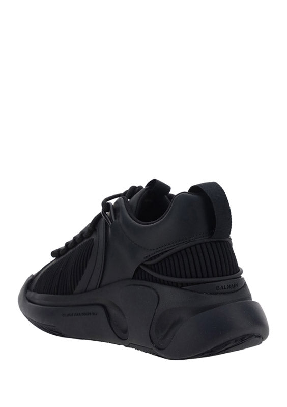 Reflective Material and Mesh B-Runner Sneakers - Black