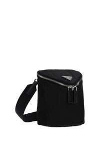 Re-Nylon and Leather Shoulder Bag - Black