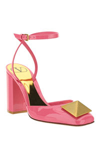 One Stud Pump in Patent Leather 90mm - Pink
