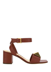 One Stud Sandal in Calfskin With Maxi Stud - Gingerbread