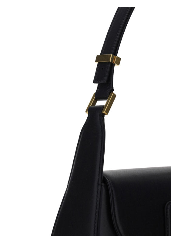 Vlogo Chain Shoulder Bag in Calfskin - Black