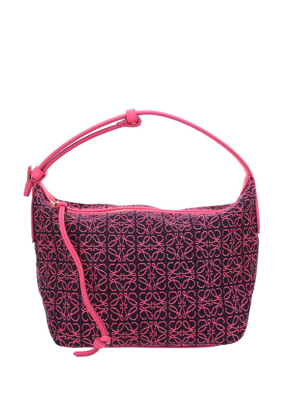 Small Cubi bag in Anagram Jacquard and Calfskin - Pink