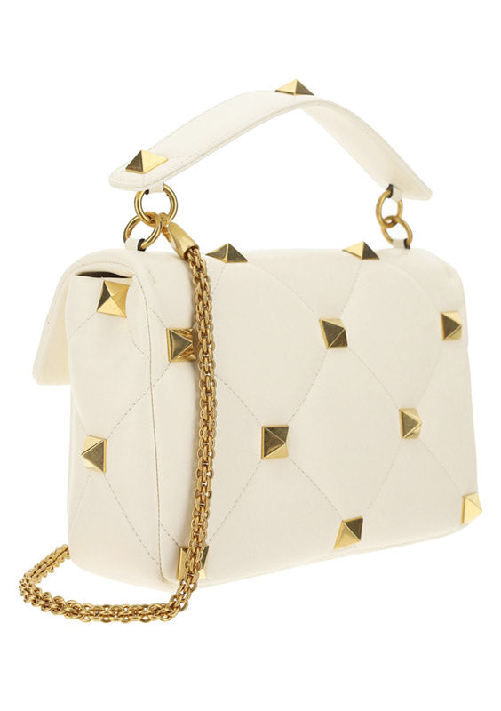 Large Roman Stud The Shoulder Bag - Ivory