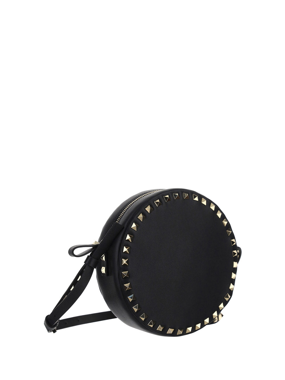 Rockstud Round Shoulder Bag - Black