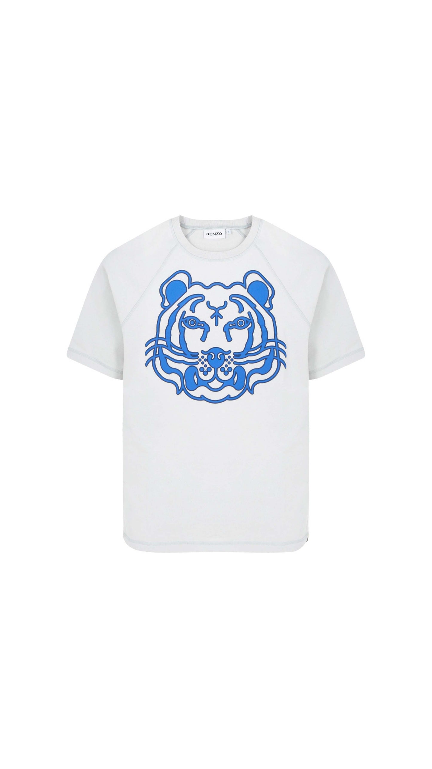 K- Tiger Oversized T-Shirt - White / Blue