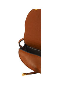 Marcie Nano Saddle Bag in Grained Calfskin - Tan