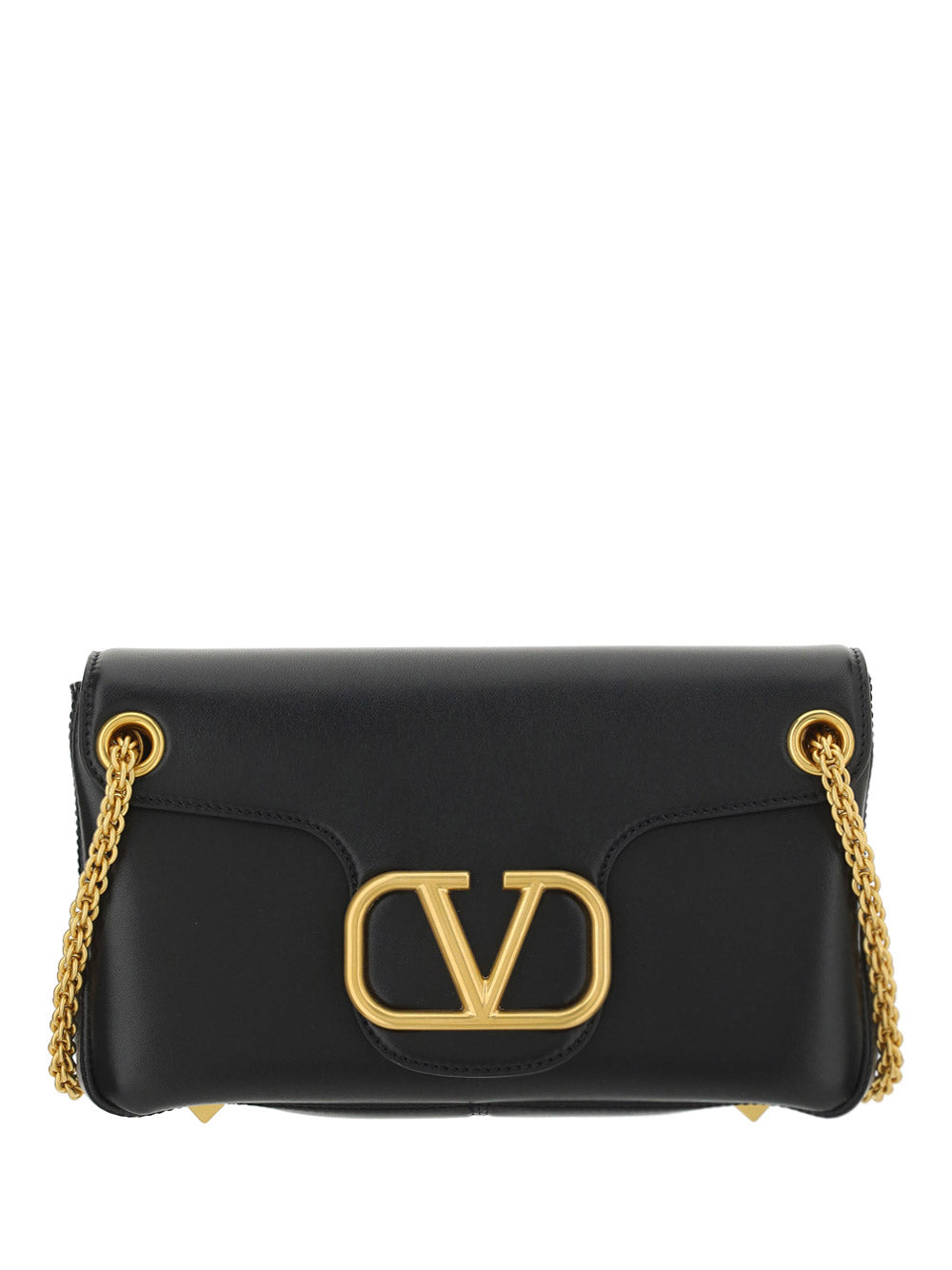 Stud Sign Nappa Shoulder Bag - Black
