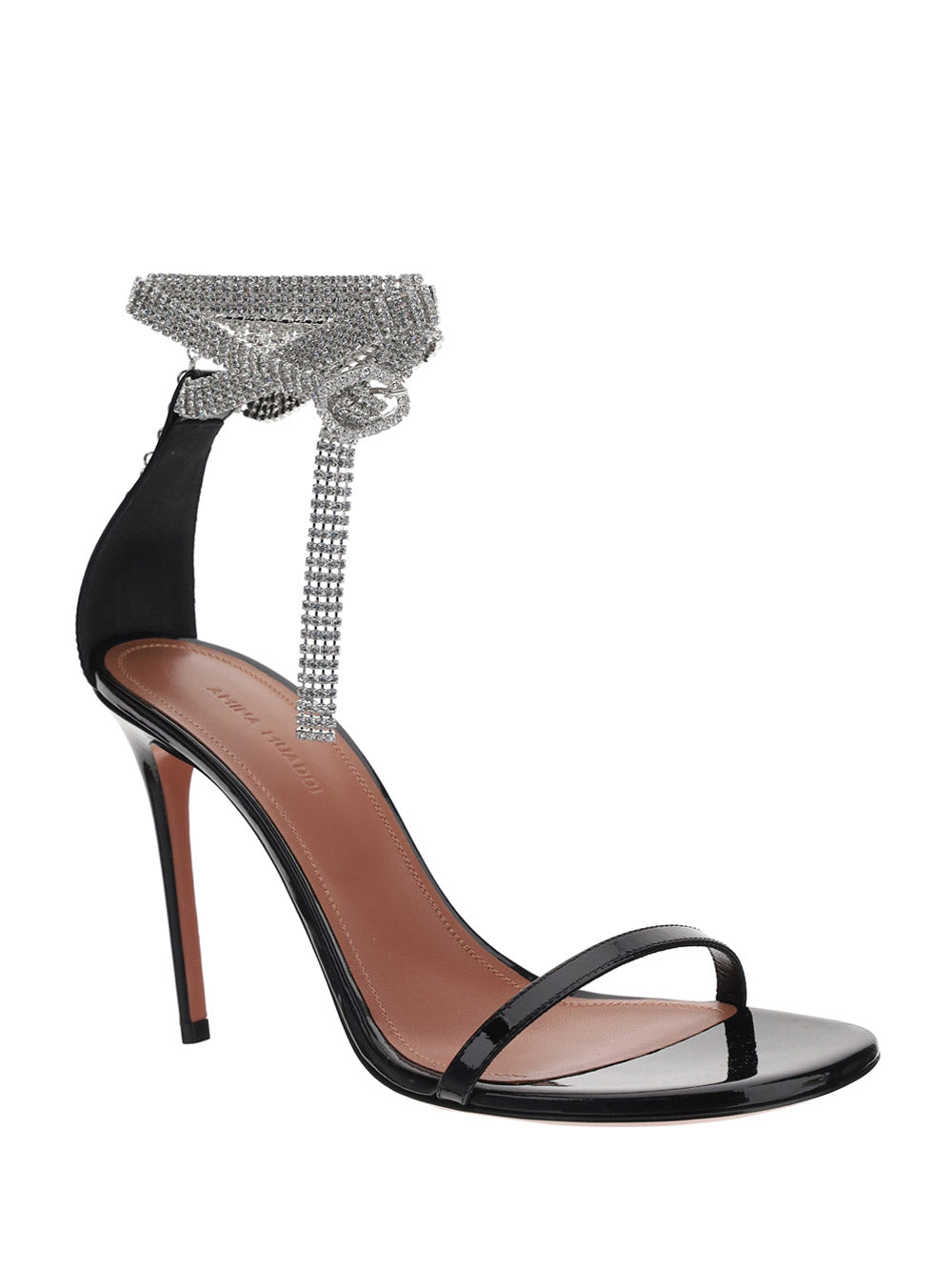 Giorgia Crystal Ankle Wrap Sandal - Black