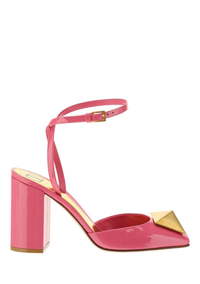 One Stud Pump in Patent Leather 90mm - Pink