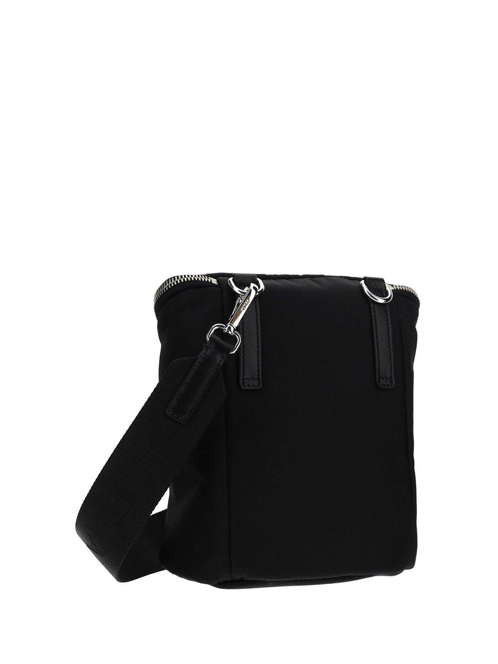 Re-Nylon and Leather Shoulder Bag - Black